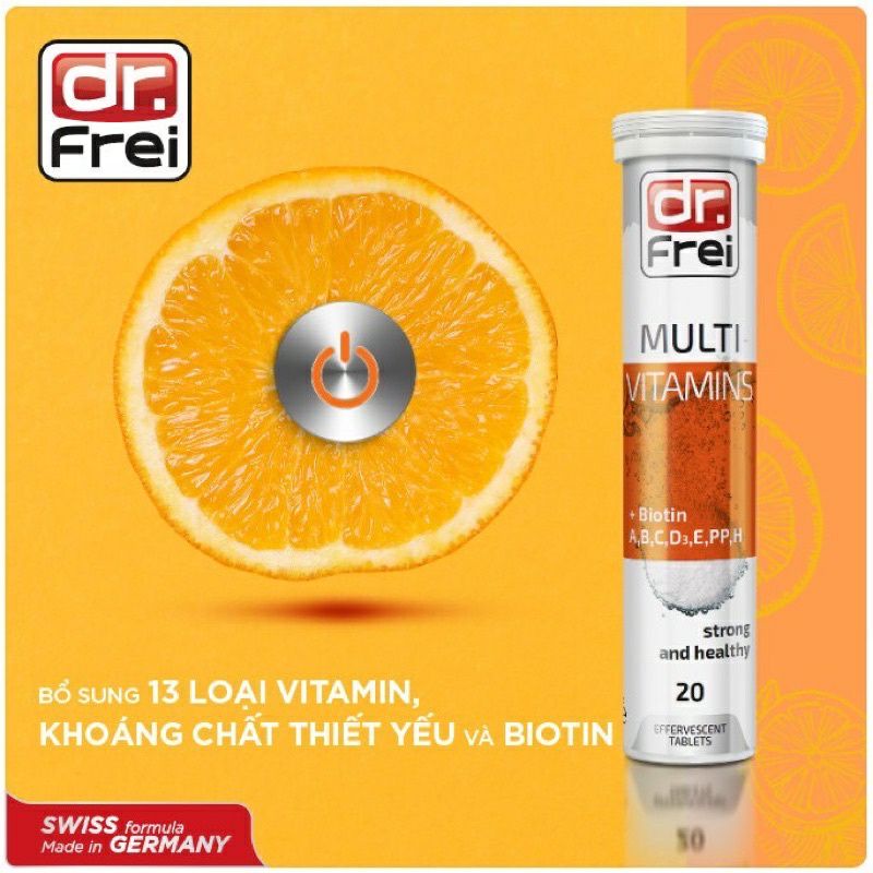 Viên sủi bổ sung vitamin tổng hợp Dr. Frei Multivitamins + Biotin