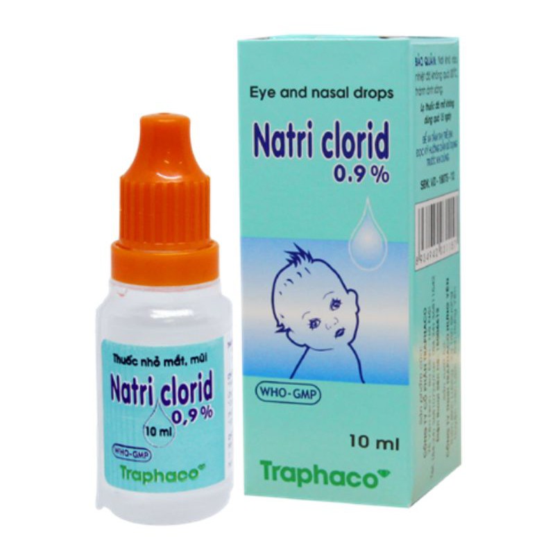 ✓✓™ 10lọ Natri Clorid 0.9% Traphaco[TẶNG KÈM 1 BỊCH KHĂN ƯỚT BO_BY ]