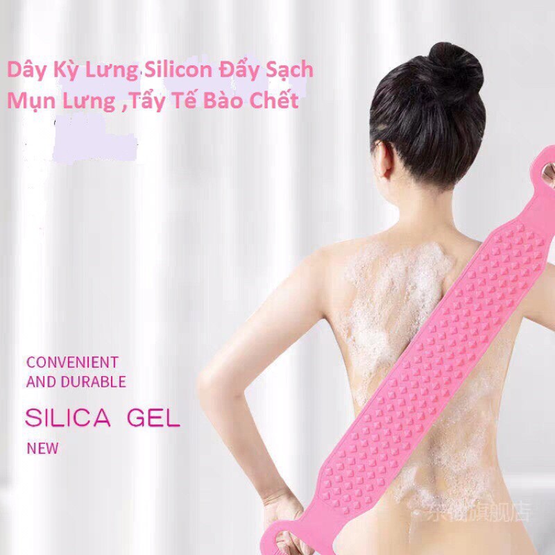Dây đai chà lưng 2 mặt đa năng dụng cụ bằng silicon kỳ cọ massage tẩy da chết khi tắm GM-CZJ4