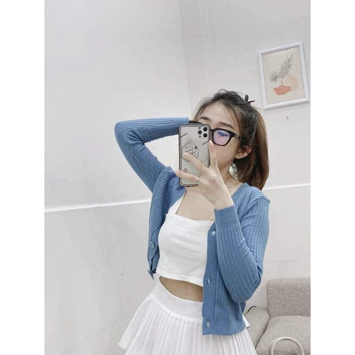 [40-53kg] Áo Khoác Len Nữ Gài Nút, Vải Mềm Mại Hàng Quảng Châu. Áo Khoác Cardigan Nữ [Len Gài Nút H135]