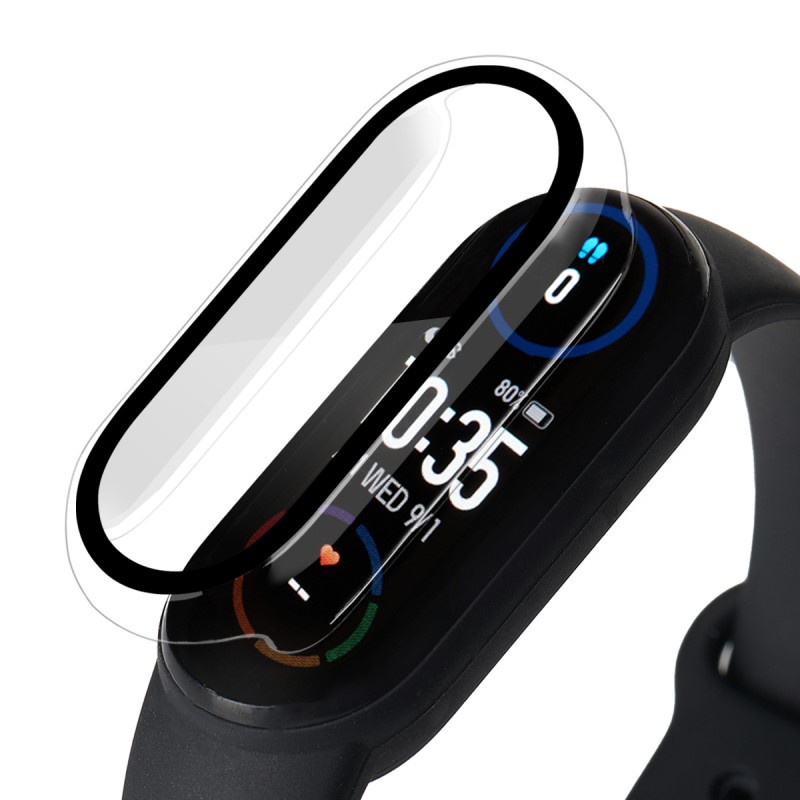 Ốp bảo vệ màn hình 3D + miếng dán bảo vệ cho Xiaomi Mi Band 6 5 4 3 / Miband 6 5