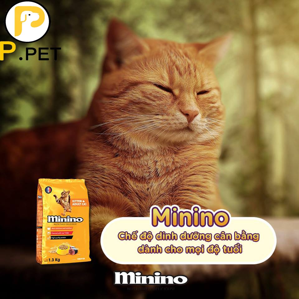Thức ăn cho mèo mọi lứa tuổi Minino (Blisk cũ) - Vị Cá Ngừ - Gói 1,3kg - P.Petshop