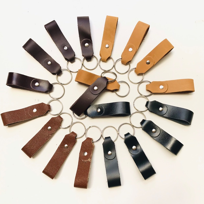 Móc chìa khóa da bò - Giao màu ngẫu nhiên