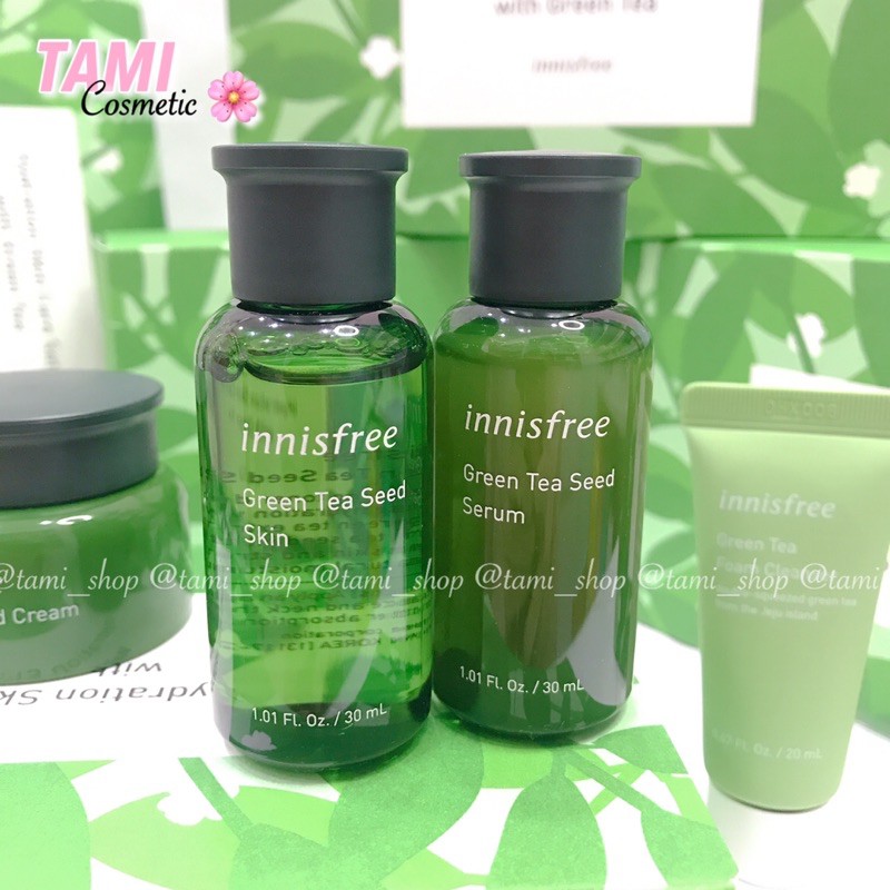 [ Date T8/2022] Set Trà Xanh Innisfree Hydration Skincare Set With Green Tea Limited