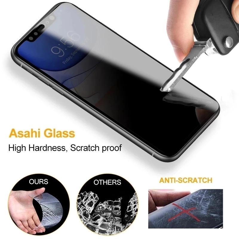 2 In 1 Kính Cường Lực Chống Nhìn Trộm + Cường Lực Camera iPhone 15 14 11 12 13 mini Pro Max X XS XR 6 6s 7 8 Plus SE 2020