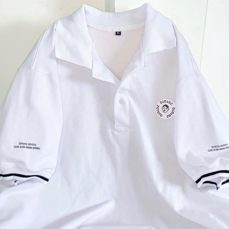 Áo Polo Unisex Form rộng Tay Lỡ Hoạ Tiết Logo Zototo 10034 | BigBuy360 - bigbuy360.vn