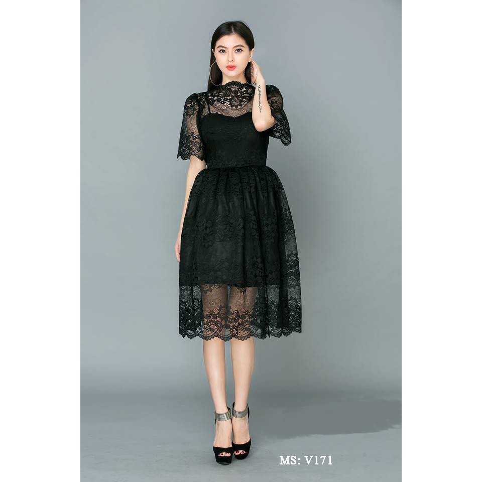 Váy ren đen thiết kế V171 💝
