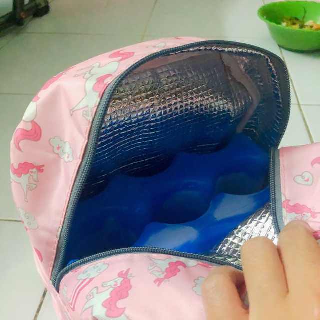 Combo túi giữ nhiệt + 2 thanh đá sóng 3 ngăn