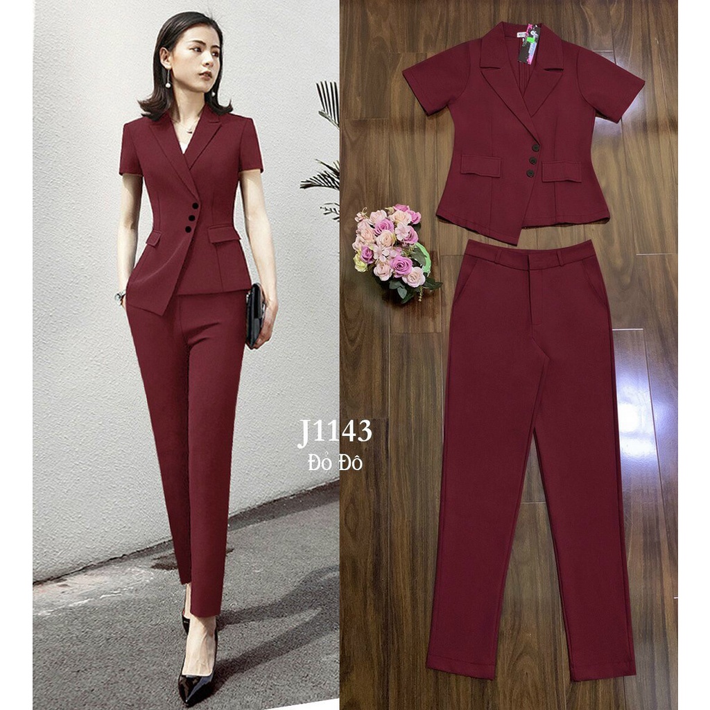 Set nguyên bộ vest 2 nắp túi giả quần dài xinh xắn - SET1143