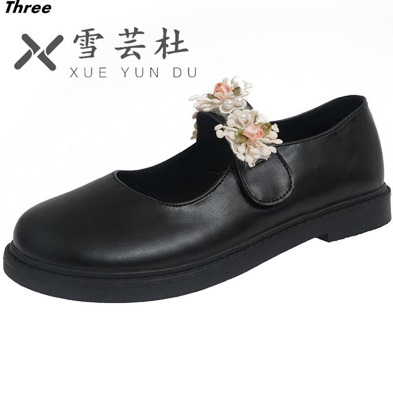 Women's shoes, single shoes Japanese soft girl Harajuku style cute JK small leather shoes female retro flowers Mary Jane shoes Korean style thick-soled girl