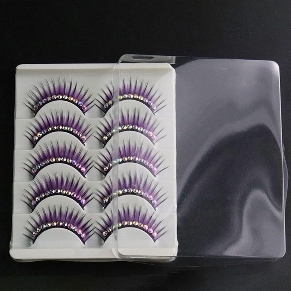 OCEANMAP Set 5 Cặp Lông Mi Giả Đính Đá Lấp Lánh Dành Cho Biểu Diễn Múa Hóa Trang