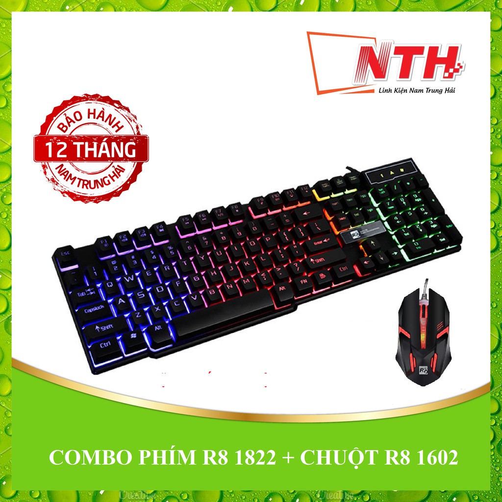 COMBO PHÍM CHUỘT CHUYÊN GAME R8 1822 + CHUỘT R8 1602