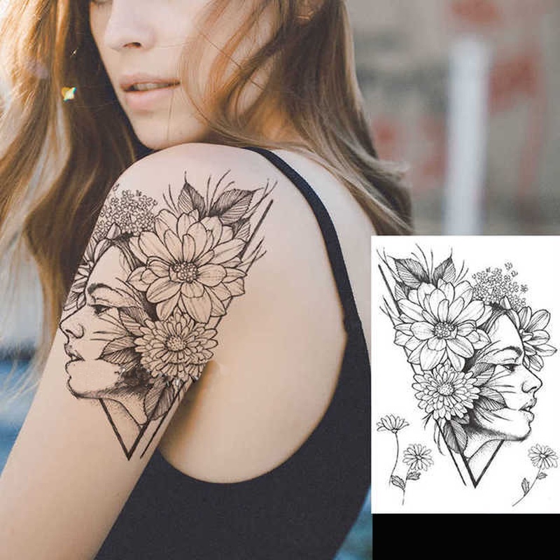 Realistic Flower Body Art Painting Arm Legs Tattoos Sticker/ portable Temporary Waterproof Tattoo Stickers