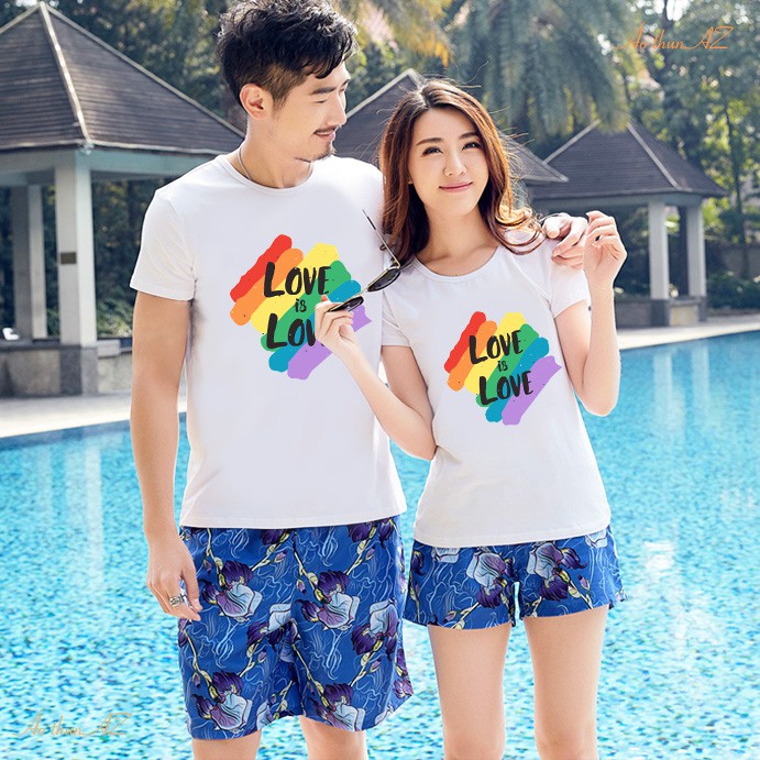 Áo thun Cặp Đôi Nam Nữ Couple Valentine AZ - Form Rộng BIGSIZE M423