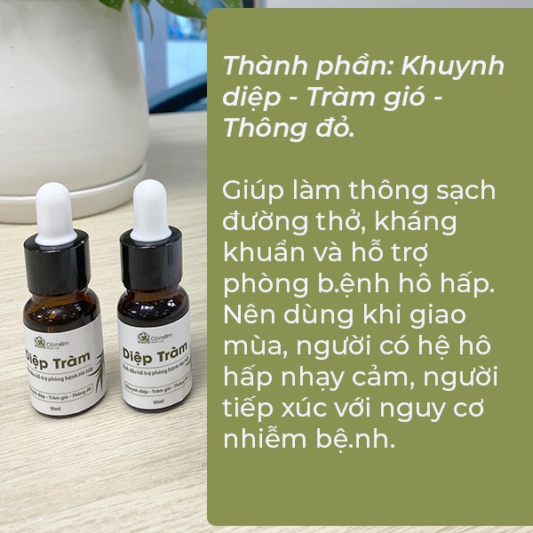 Tinh dầu nhỏ giọt Diệp Tràm Thiên Nhiên Khuynh Diệp Tràm Gió Thông Đỏ Cỏ Mềm 10ml