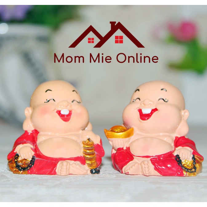 Tượng Ông địa cầm thỏi vàng, xâu tiền trang trí - 1 tượng 5cm - D102