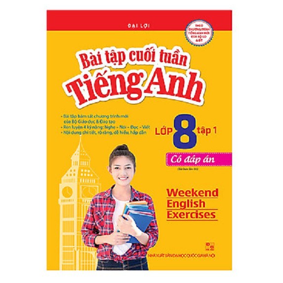 Sách - Bài tập cuối tuần tiếng Anh lớp 8  Tập 1 + 2 (có đáp án)