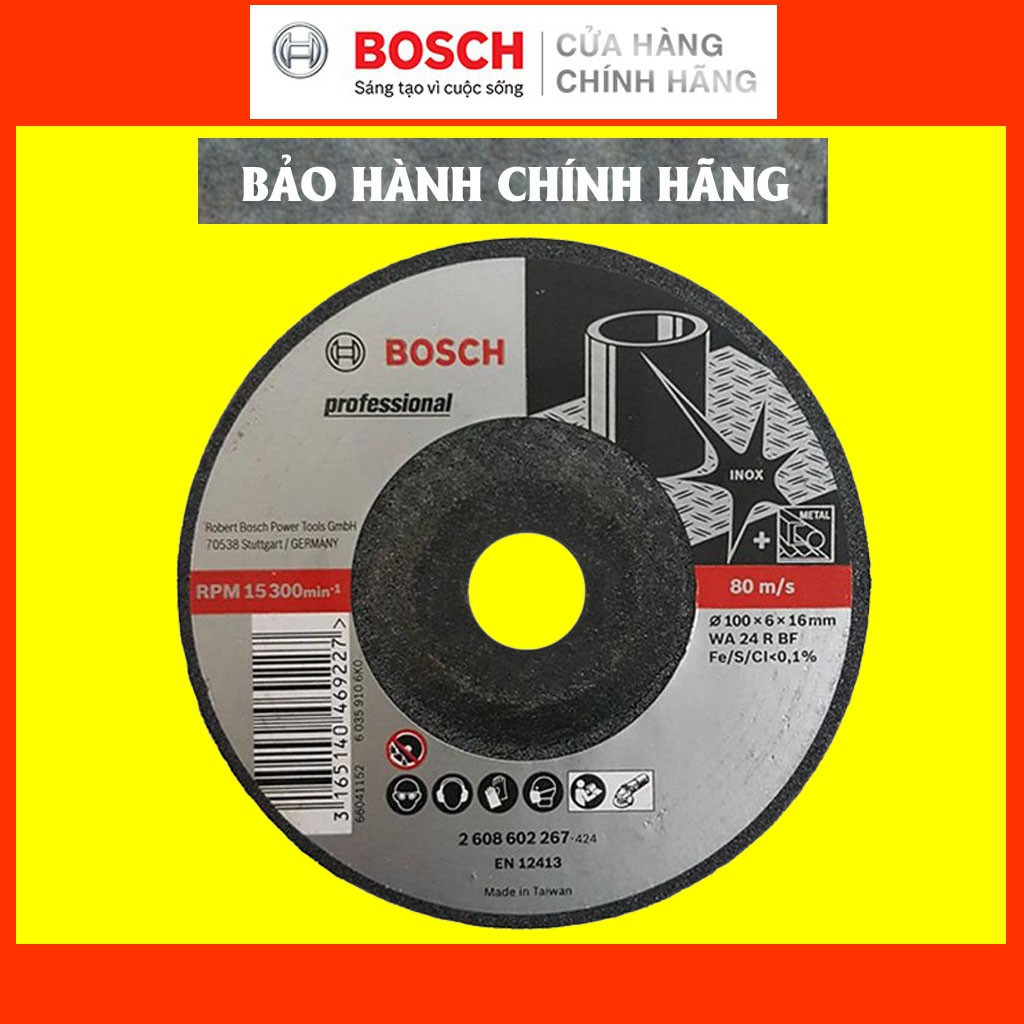 [CHÍNH HÃNG] Đá Mài Inox Bosch 100x6x16mm (2608602267), Giá Đại Lý Cấp 1, Bảo Hành Tại TTBH Toàn Quốc