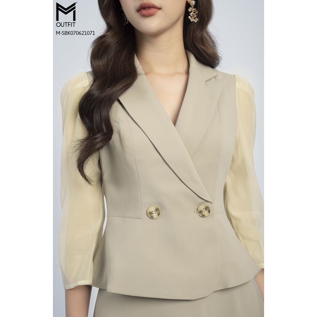 Set bộ Khoác tay voan kèm chân váy xòe MMOutfit M-SBK070621071