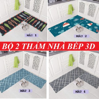 Bộ 2 thảm chống trơn trượt nhà bếp nhiều mẫu