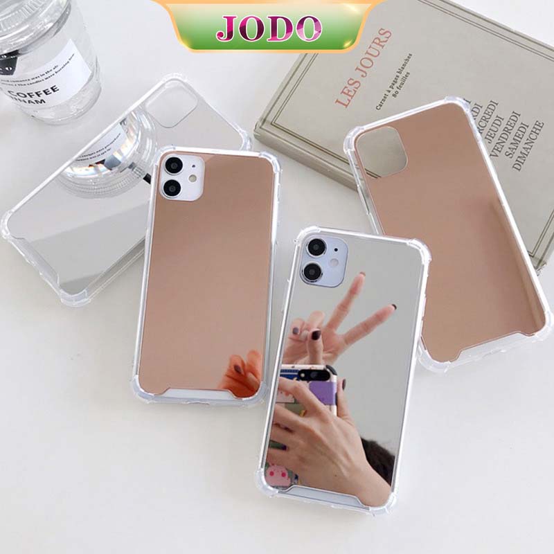 Ốp Điện Thoại TPU Mềm Tráng Gương Chống Sốc Màu Vàng Hồng Cho iPhone 13 12 11 Pro Promax 6 6S 7 8 Plus X XR XSMax SE