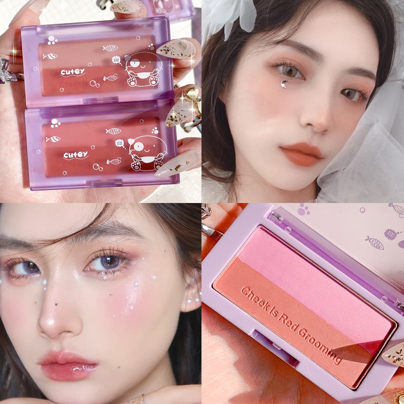 (Hàng Mới Về) Phấn Má Hồng XIXI Hai Tông Màu Trang Điểm Tự Nhiên má hồng mĩ phẩm nội địa trung | BigBuy360 - bigbuy360.vn