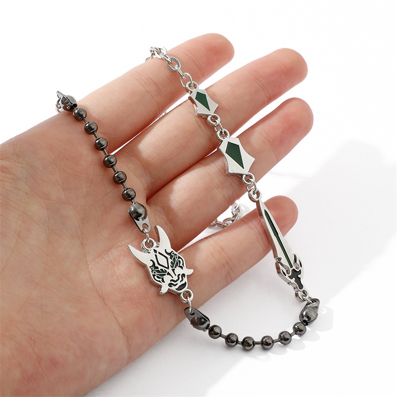 Vòng cổ Mặt Hình Mặt Nạ Game Genshin Impact Bằng Kim Loại Phong Cách Punk Gothic Làm Quà Tặng Cho Nam Và Nữ