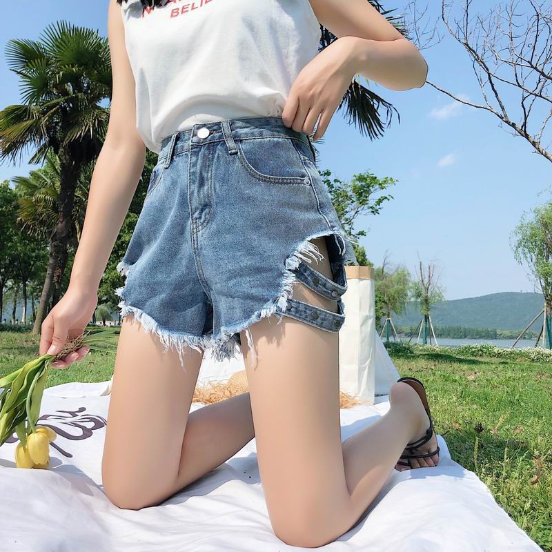 ( ORDER ) QUẦN JEANS NGẮN CẠP CAO SEXY DÂY 2 BÊN XU HƯỚNG