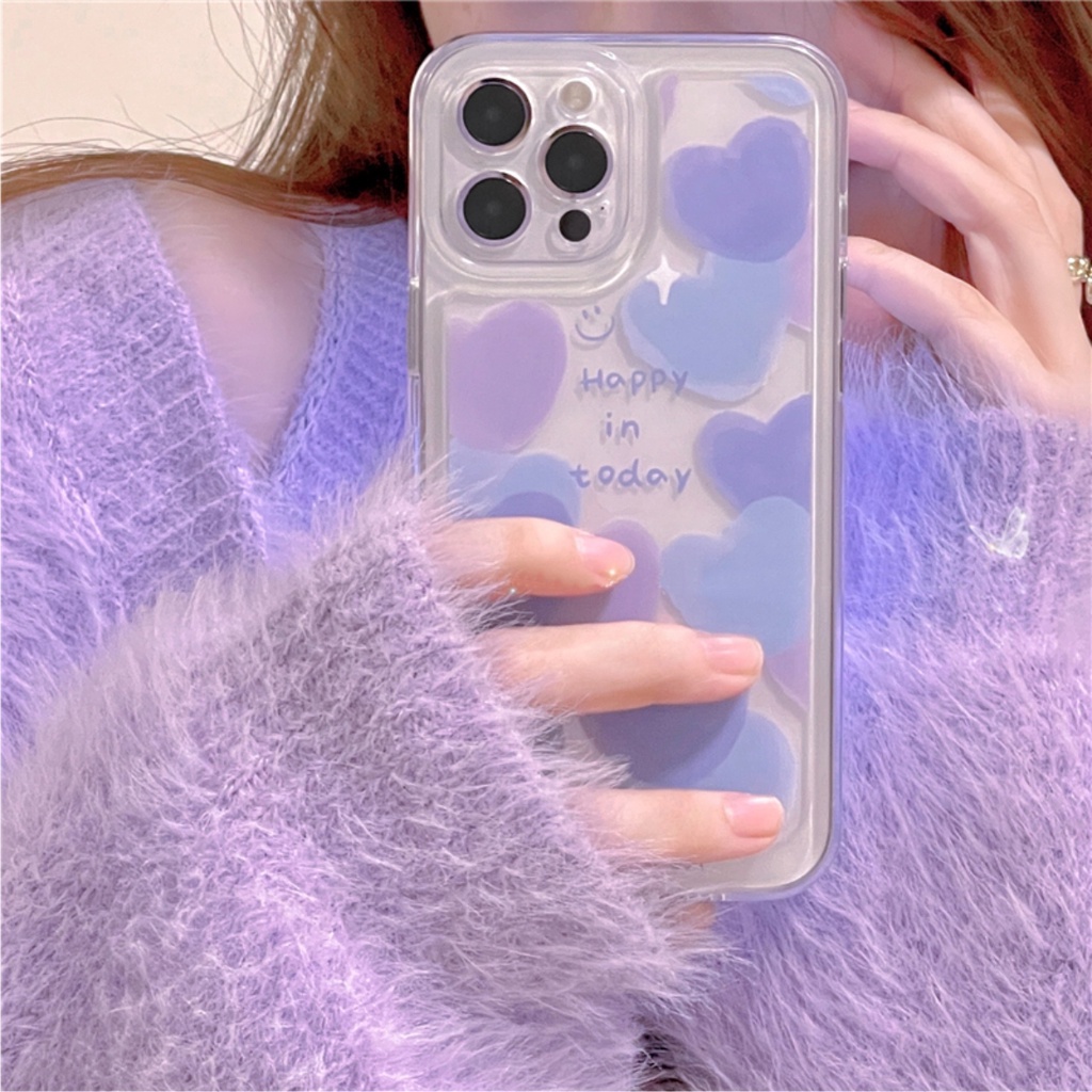 Ốp lưng trong space in trái tim tím xinh cực dành cho nhiều dòng máy của iphone/samsung/oppo/xiaomi/vivo/realme