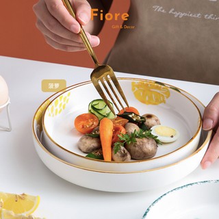 Đĩa sứ sâu lòng , đĩa sứ tròn Fiore