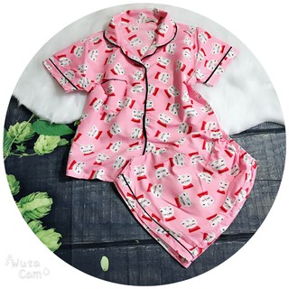 Bộ Pijama Cộc Full Viền