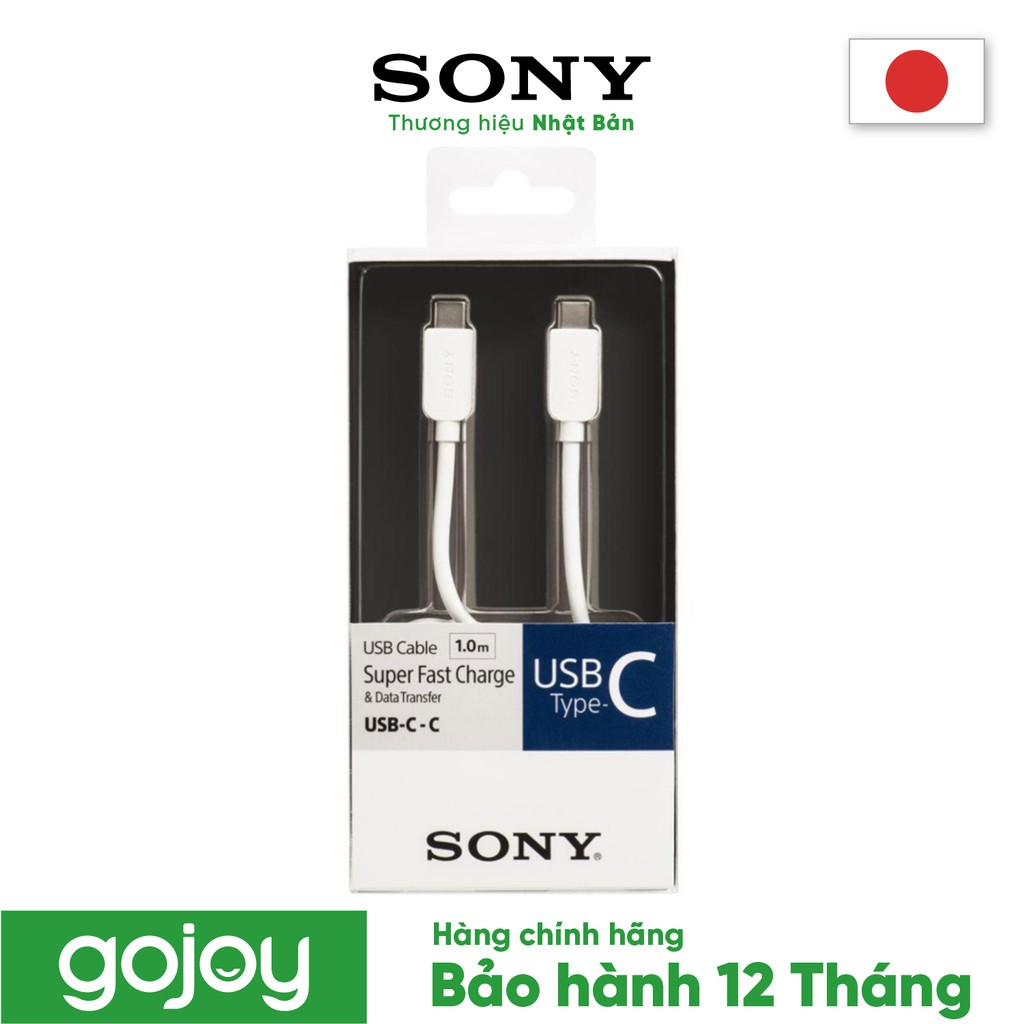 Cáp sạc C-C 1m SONY CP-CC100/WC WW màu trắng - Bảo hành 12 tháng chính hãng