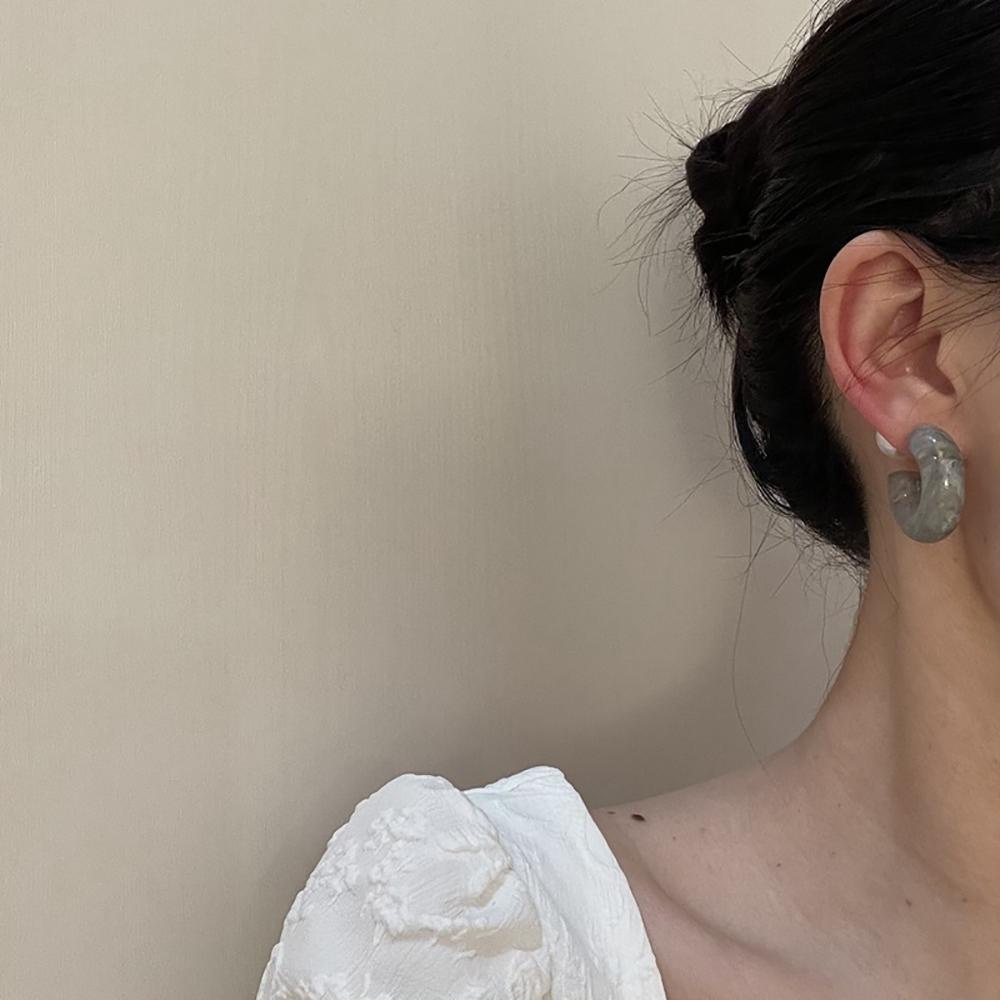 JARRED Bông Tai Dạng Vòng Thời Trang Hàn Quốc Bằng Resin Thanh Lịch Cho Nữ