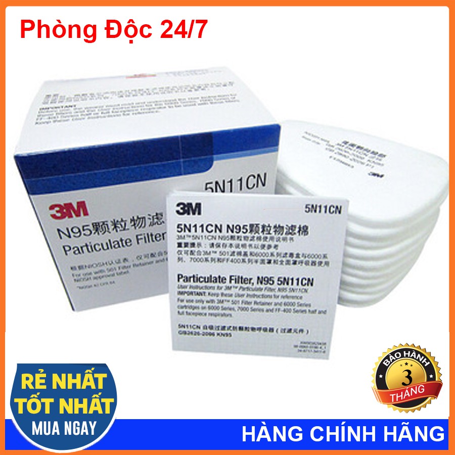 Phin Lọc Và Bông Lọc Cho Mặt Nạ 3M 6200,3M 7502 và 3M 6800