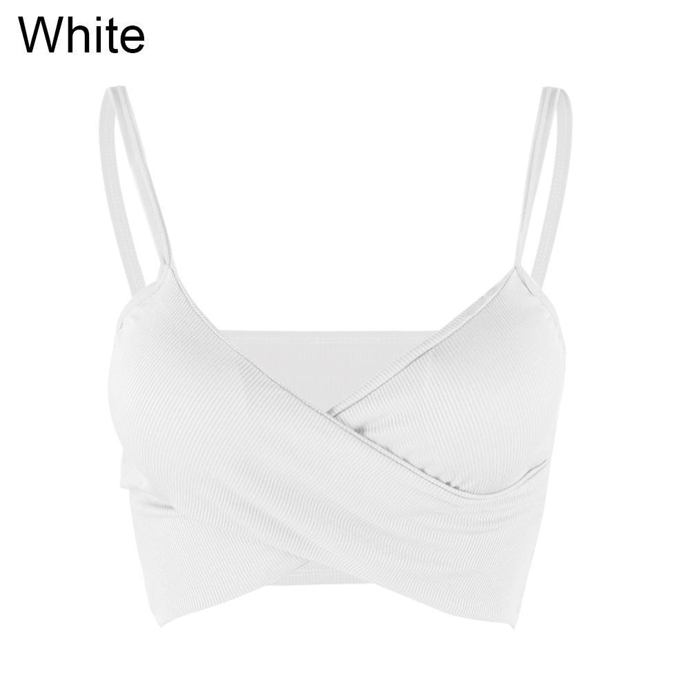 Áo Hai Dây Cổ Chữ V Có Mút Đệm Ngực Dáng Ôm Thời Trang Quyến Rũ Cho Nữ