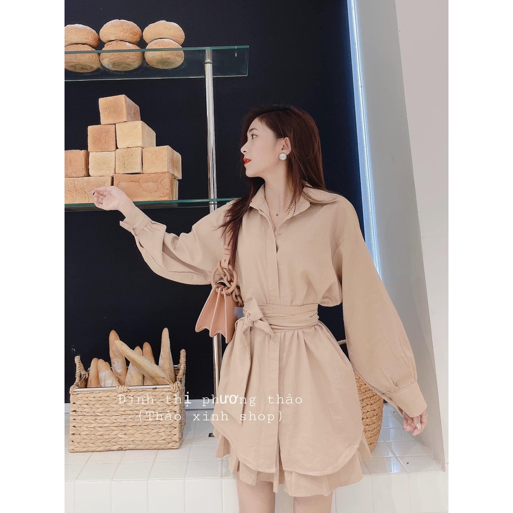 [RẺ VÔ ĐỊCH] Sét Bộ 3 Món Sơ Mi Full Màu Đen/Trắng/Be (Kèm Hình Thật)