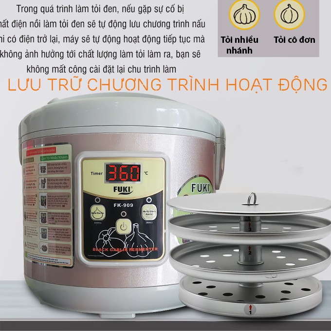 Máy làm tỏi đen Fuki New FK-909 dòng cao cấp loại 5L (tím bạc)