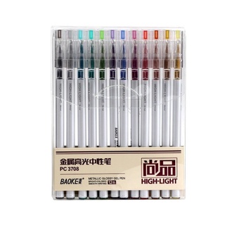 Bút nhũ highlight metal Baoke 12 màu PC3708