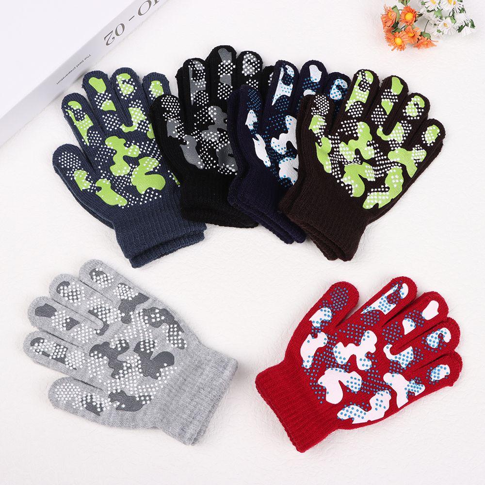 Găng Tay Thể Thao Họa Tiết Rằn Ri Chất Liệu Dày Dặn Mềm Mại Giữ Ấ