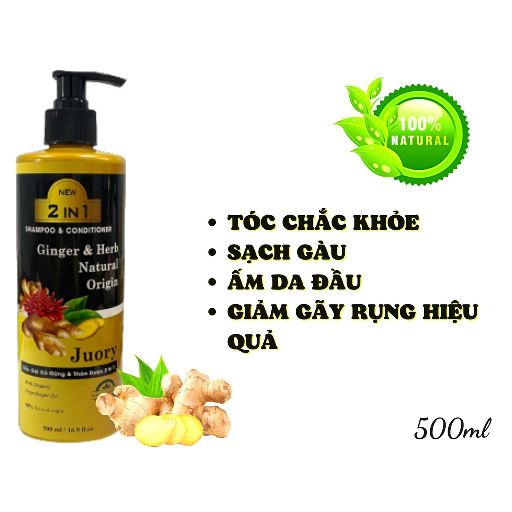 Dầu Gội Gừng và Thảo Dược Lucky Star 500ml