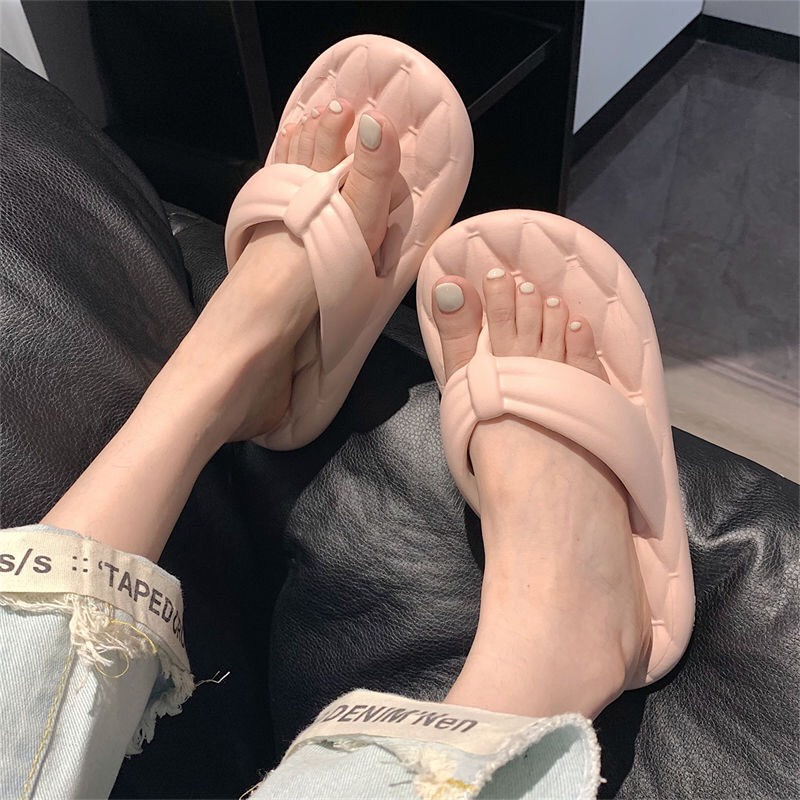 JY218  -Dép xỏ ngón bánh mì nữ tính dịu dàng dành cho các nàng, đế vân lưới form đúc liền siêu bền