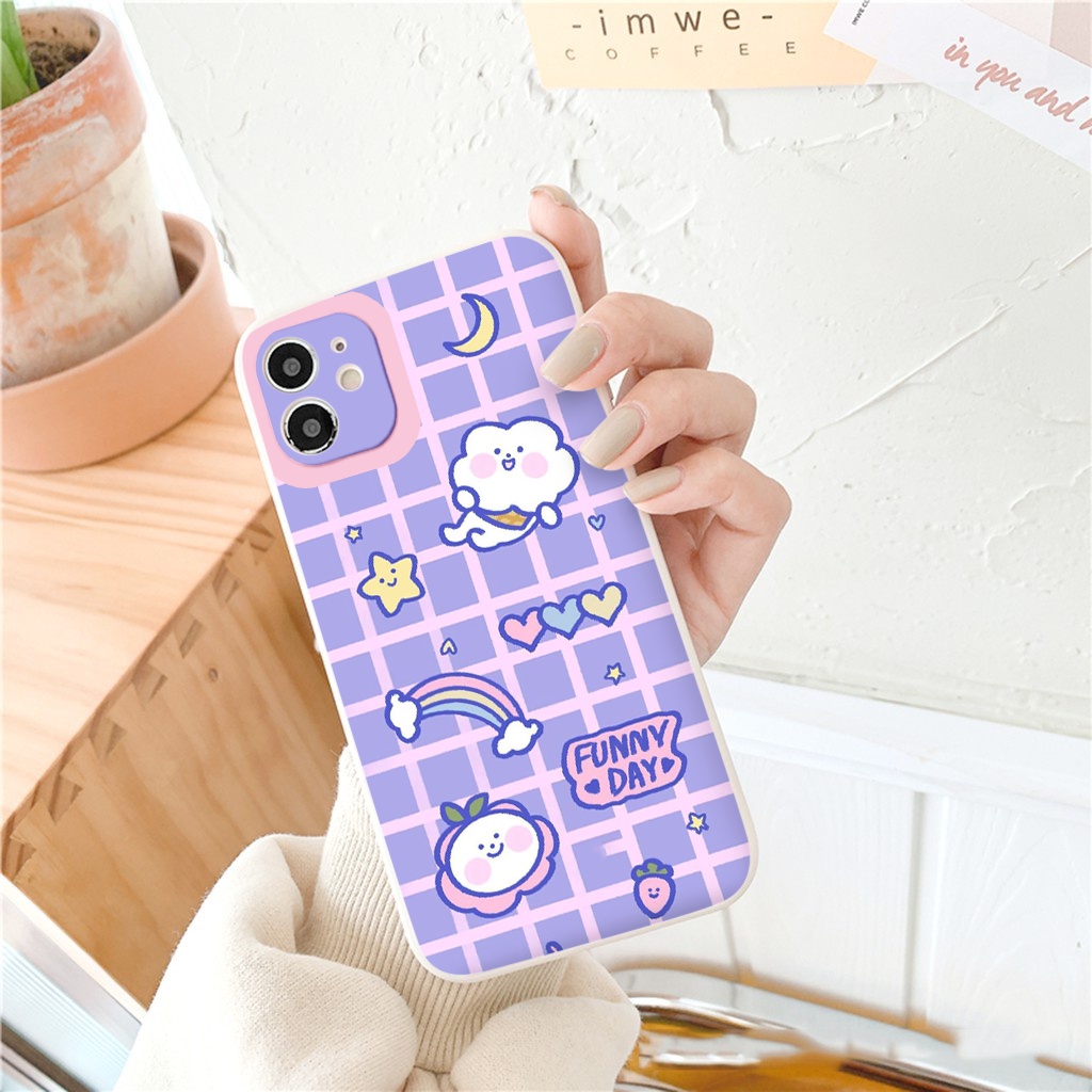Ốp Lưng vuông Iphone hoạt hình funny day Ốp Iphone 13 pro max 12 pro 11 Pro Max 6 6s 7 8 Plus XR X XS MAX 13