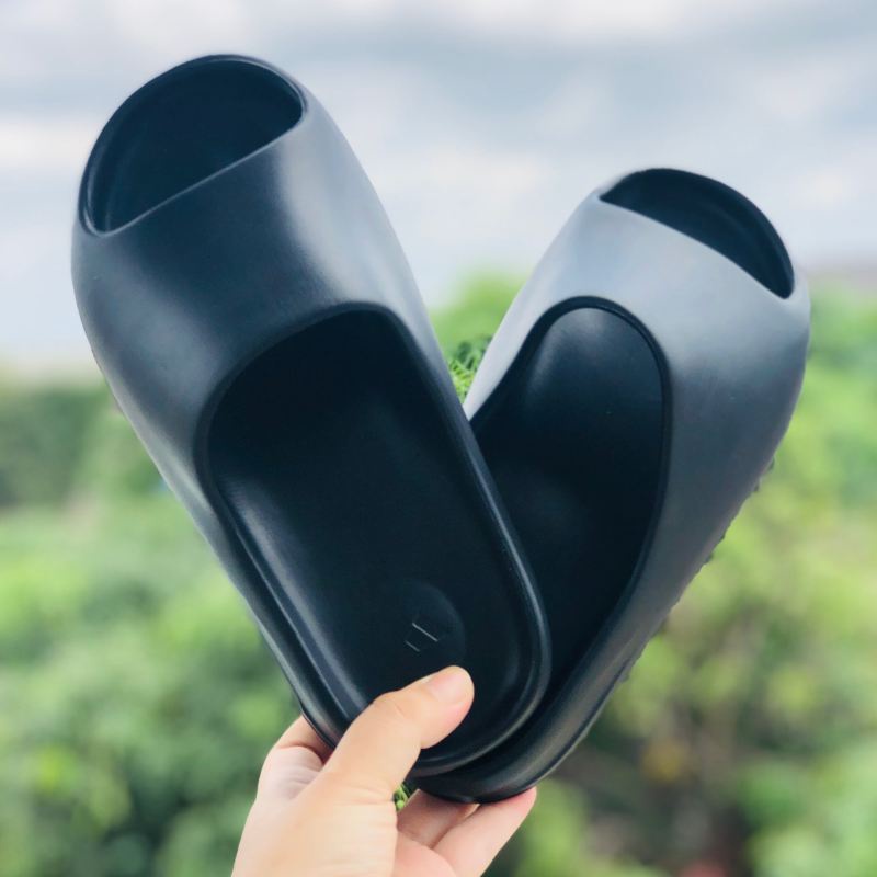 Dép unisex ❤️FREESHIP + Hộp❤️ dép đúc bánh mì slide quai ngang thể thao nam nữ đế in logo DAs, Y.Z-đen