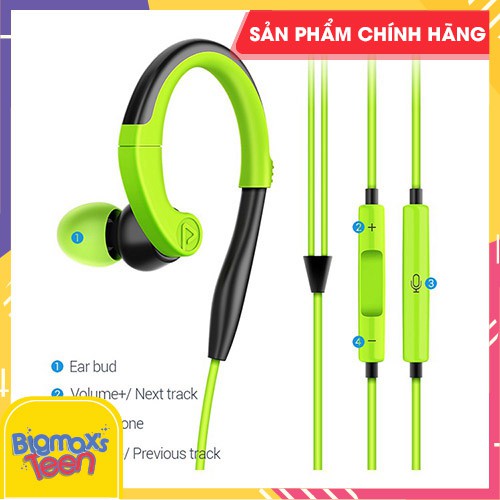 TAI NGHE CHÍNH HÃNG PISEN [Freeship] MÓC TAI THỂ THAO CÓ DÂY MÚT CHỐNG NƯỚC, CHỐNG VA CHẠM SPORT R100/R101 CAO CẤP