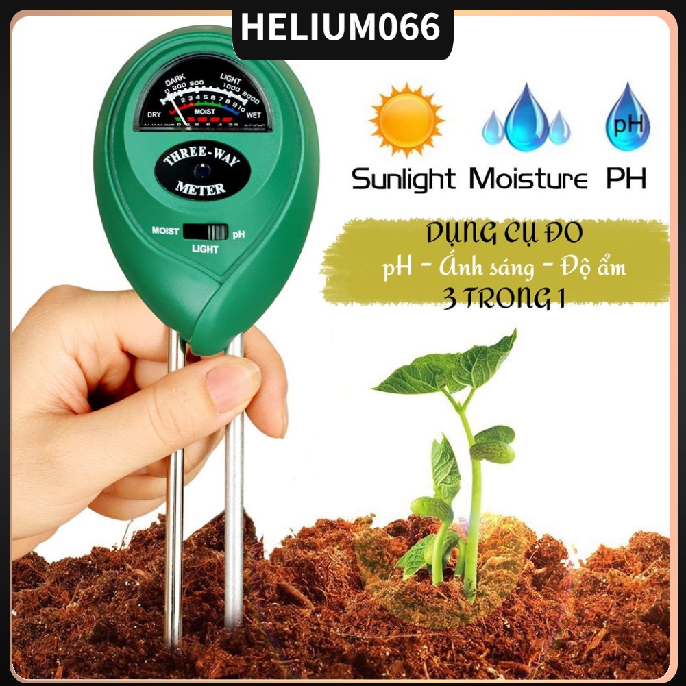 Dụng cụ đo ph/ độ ẩm/ ánh sáng 3 trong 1