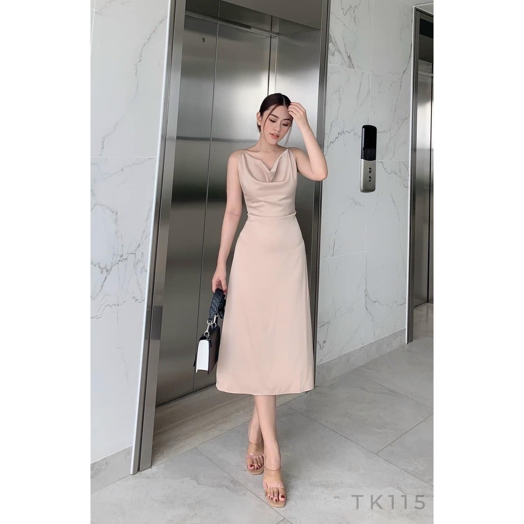 [Mã FAGREEN245 giảm 10% tối đa 30K đơn 99K] [BBSTORE'S] Đầm 2 Dây Cổ Đỗ Sexy - TK115 | BigBuy360 - bigbuy360.vn