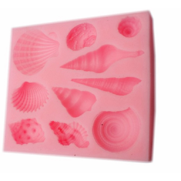 Khuôn silicone hình cá chép, ốc, sò