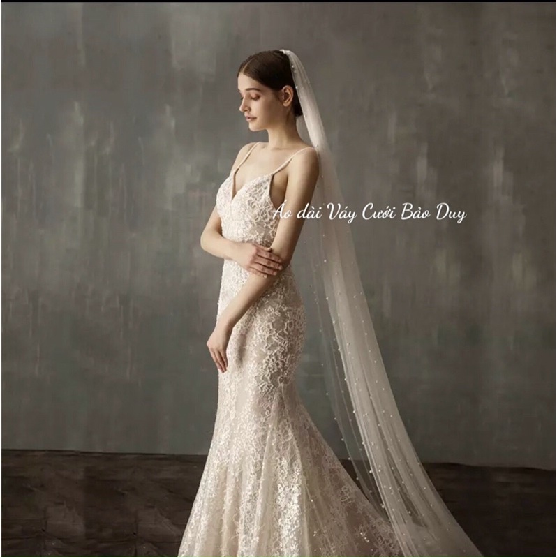 Voan lúp cô dâu hạt ngọc đẹp