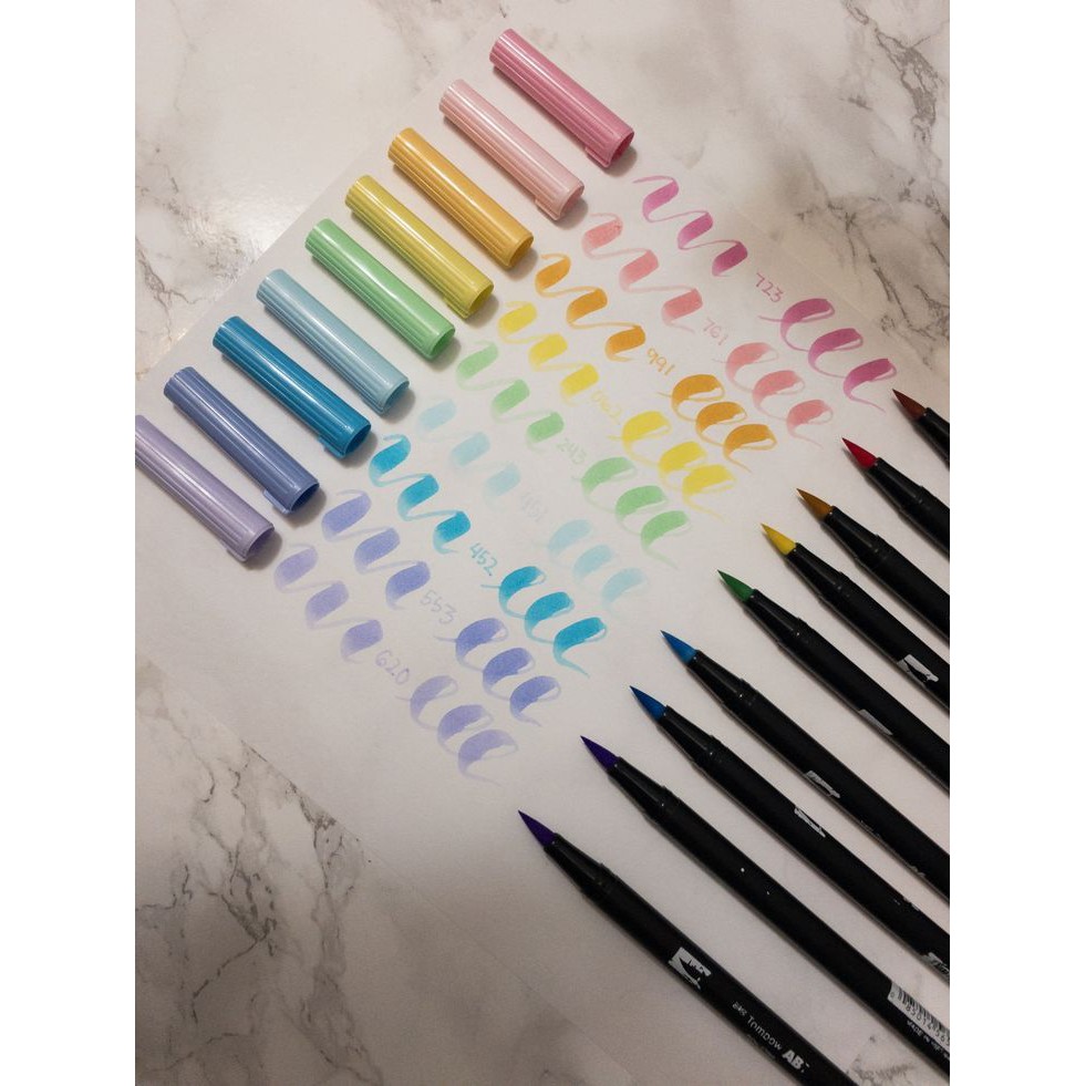 (PASTEL SERIES) BÚT BRUSH 2 ĐẦU TOMBOW ABT -CÁC MÀU PASTEL