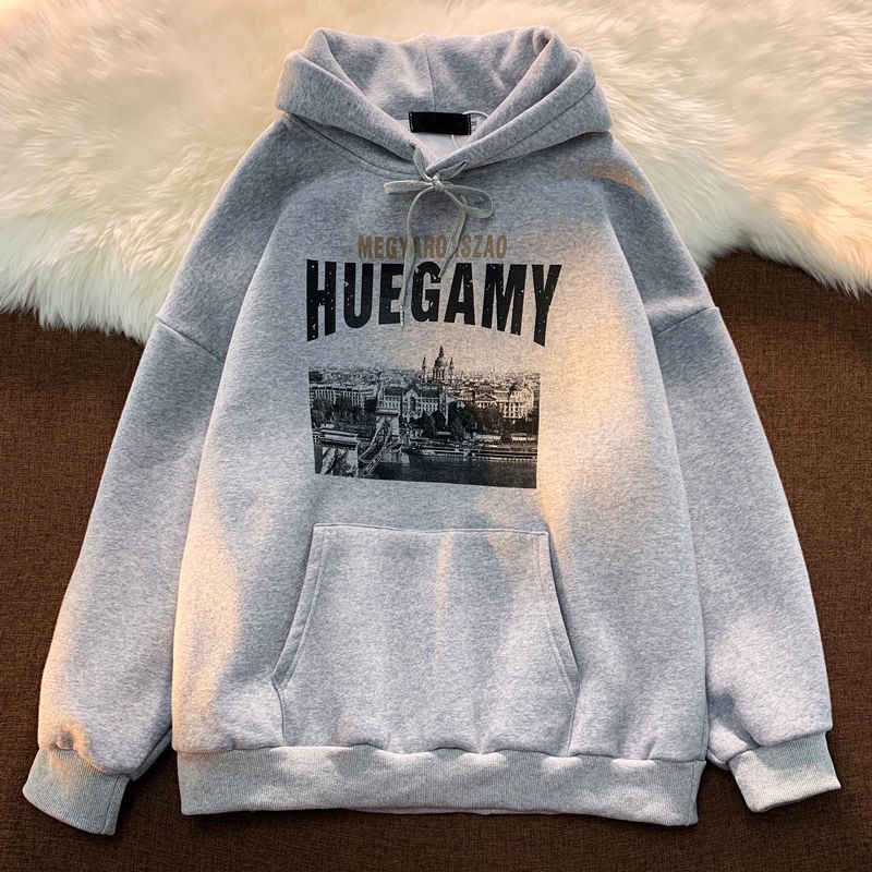 Áo Hoodie Form Rộng Phong Cách Retro Thời Trang Cho Nam